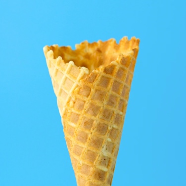 Icecream cone on blue background